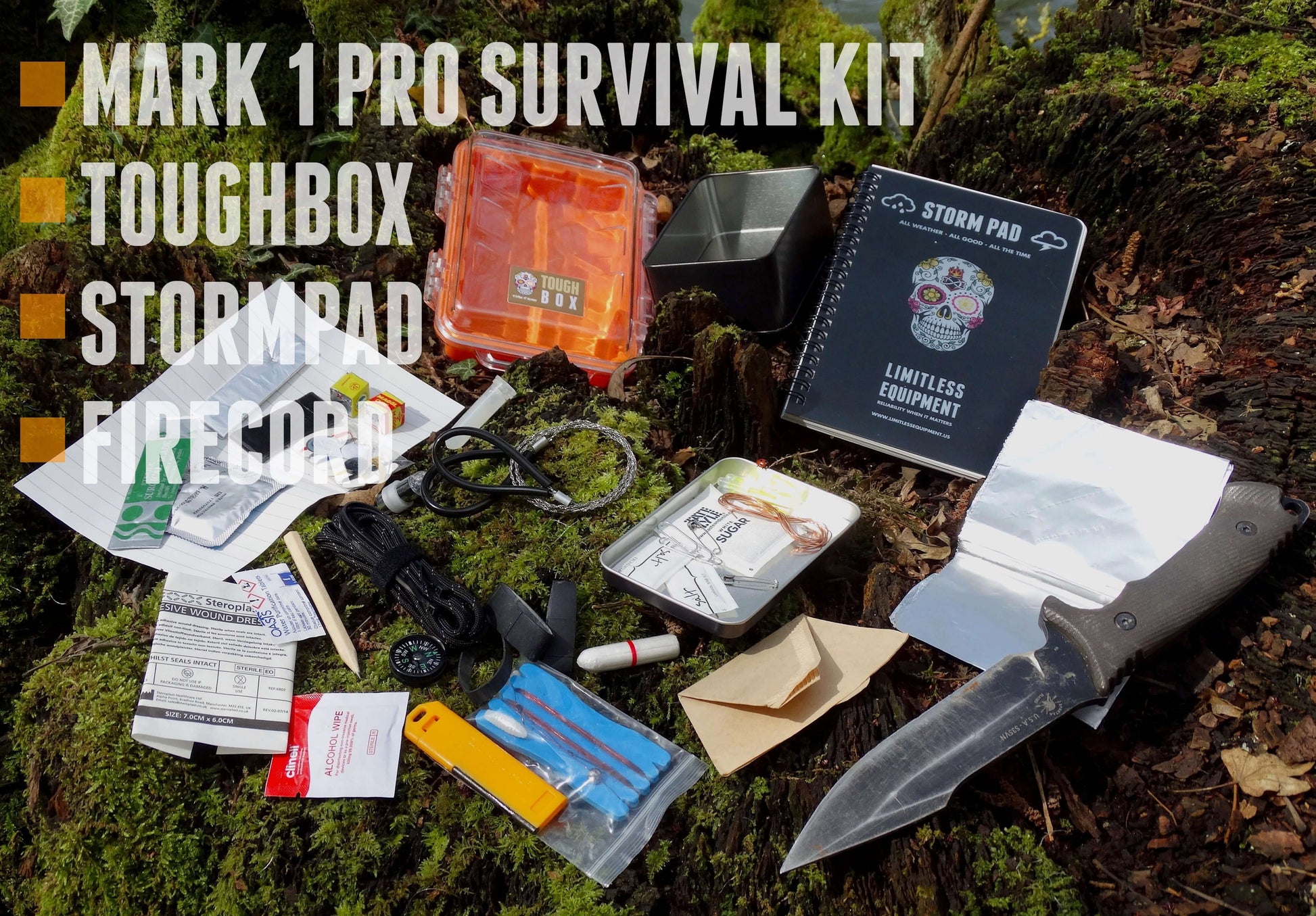 Limitless Equipment MARK 1 Pro Survival Kit: UK MADE, pocket size, pro level contents. 40+ items - Limitless Equipment