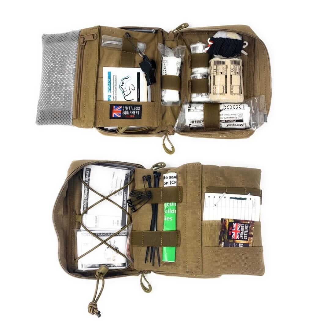 Limitless Equipment Alpha First Aid Kit (GEN 2): IFAK for military, camping, hiking, survival and car use. - Limitless Equipment