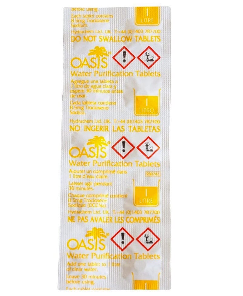 OASIS WATER PURIFICATION TABLETS - 8.5mg British Army Issue Survival Tablets - Limitless Equipment